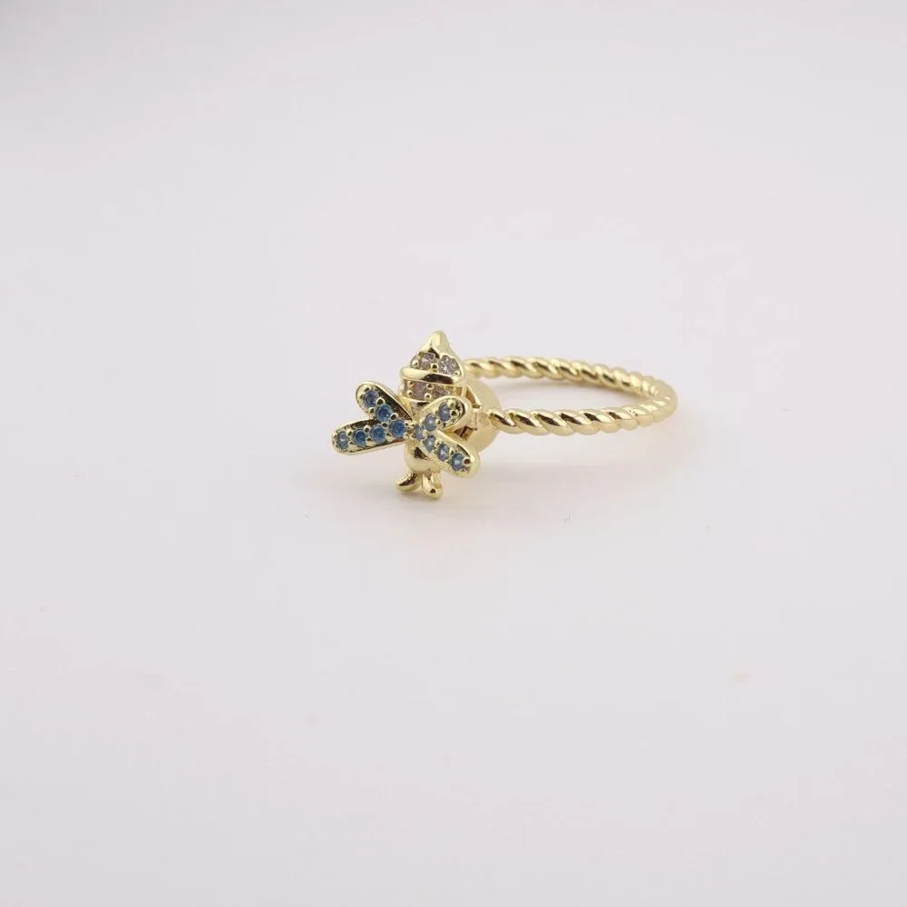 Discover Serenity in Style Women's 14k Gold Plated Bee Fidget Ring Twisted Band*